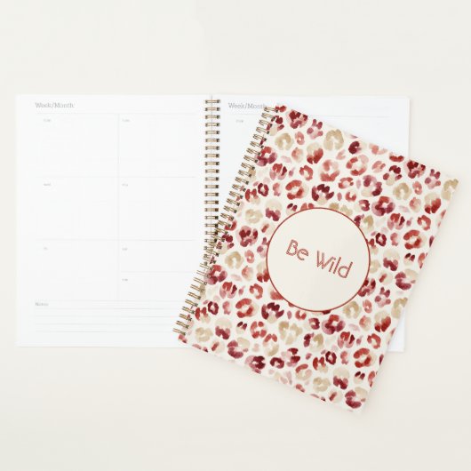 Burgundy Rood Crème Luipaard Be Wild Planner (Display)