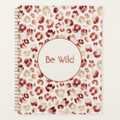 Burgundy Rood Crème Luipaard Be Wild Planner (Voorkant)