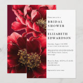 Burgundy Rood Elegant Bloem Chic Bruiloft Kaart (Voorkant / Achterkant)