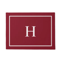 Burgundy Rood Elegant Modern Monogram