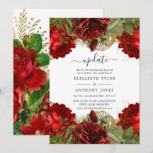 Burgundy Rood en Goud Vintage Rozen Trouwupdate