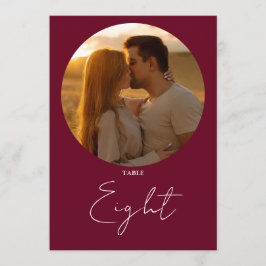 Burgundy Rood Modern Minimalistisch Script Tafelnu Kaart