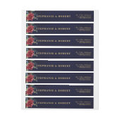 Burgundy Rood Navy Bloem Rustieke Boho Adreslabel (Vel)