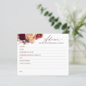 Burgundy Rood Oranje Herfstbloemen Advieskaart (Staand voorkant)