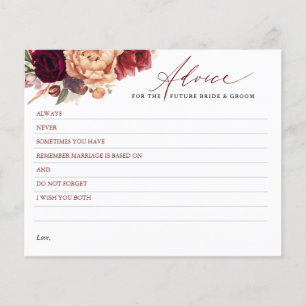 Burgundy Rood Oranje Herfstbloemen Advieskaart