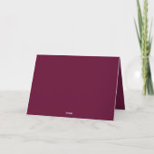 Burgundy Rood Paarse Bloem Boho Bruiloft Bedankt (Achterkant)