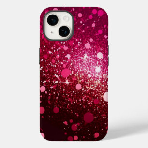Burgundy rood roze glitter iPhone Mate stoer Hoesj Case-Mate iPhone 14 Hoesje