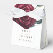 Burgundy Roos Bedankdoosjes (Voorkant Zijde)