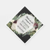 Burgundy roos donkere huidskleur  bruiloft servet (Hoek)