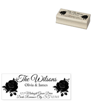 Burgundy Roos Donkere Romance Trouw Retour Rubberstempel