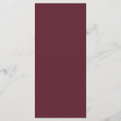 Burgundy Roos Eucalyptus Trouw Menu Kaart (Achterkant)