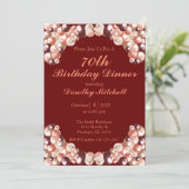 Burgundy Roos Gold Balloon 70e verjaardag Kaart (Staand voorkant)