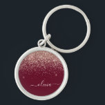 Burgundy Roos Gold Blush Pink Glitter Monogram Sleutelhanger<br><div class="desc">Roos Gold - Blush roze en Burgundy Sparkle Glitter Script Monogram Name Keychains (Sleutelhanger). Dit maakt de perfecte liefhebbende 16 verjaardag,  bruiloft,  vrijgezellenfeest,  verjaardagsdag,  baby shower of vrijgezellenfeest voor iemand die van luxe glam en stijl houdt.</div>