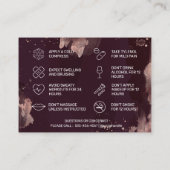 Burgundy Roos Gold Botox Aftercare Visitekaartje (Achterkant)