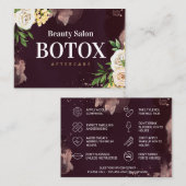 Burgundy Roos Gold Botox Aftercare Visitekaartje (Voorkant / Achterkant)