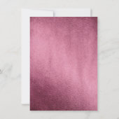 Burgundy & Roos Gold Floral Wedding Invite Kaart (Achterkant)