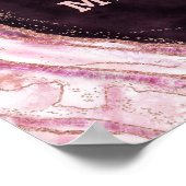 Burgundy & Roos Gold Geode Agate Guestbook Poster (Hoek)