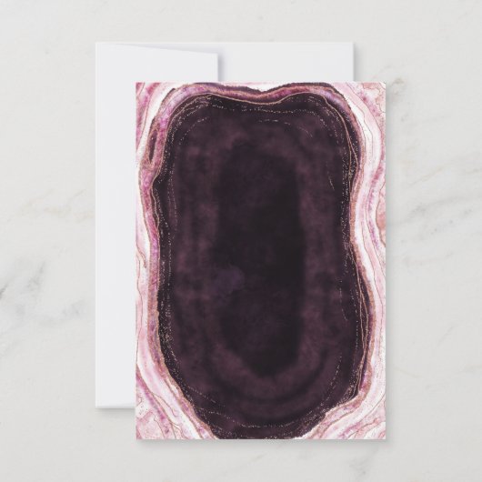 Burgundy & Roos Gold Geode Agate Marble Modern Save The Date (Achterkant)
