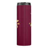 Burgundy Roos Gold Herfst Bouquet Floral Bridesmai Thermosbeker (Achterkant)