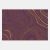 Burgundy Roos Gold Marble Agate Glitter Inpakpapier Vel (Voorkant 2)