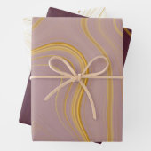 Burgundy Roos Gold Marble Agate Glitter Inpakpapier Vel (In situ)