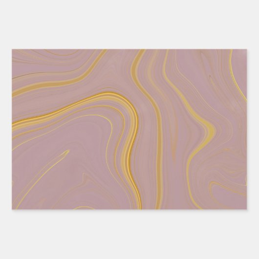 Burgundy Roos Gold Marble Agate Glitter Inpakpapier Vel (Voorkant)