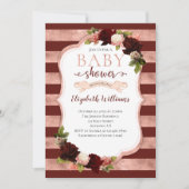 Burgundy Roos Gold Marsala Baby shower Kaart (Voorkant)