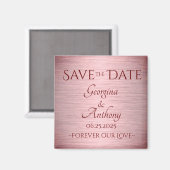 Burgundy Roos Gold Save the Date Custom Wedding Magneet (Voorkant / Achterkant)