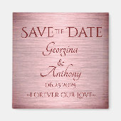 Burgundy Roos Gold Save the Date Custom Wedding Magneet (Voorkant)