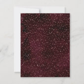 Burgundy Roos Gold Sprinked Confetti Weddenschap RSVP Kaartje (Achterkant)