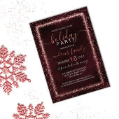 Burgundy Roos Gold Sprinsed Confetti Holiday Kaart