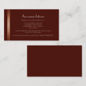 Burgundy Roos Gold Wedding Accommodations Informatiekaartje (Voorkant / Achterkant)