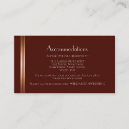 Burgundy Roos Gold Wedding Accommodations Informatiekaartje