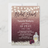 Burgundy & Roos Gold White Lantern Vrijgezellenfee Kaart (Voorkant)