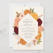 Burgundy Roos Herfst Floral Bridal Shower Kaart (Voorkant)