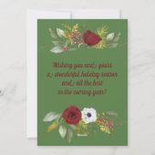 Burgundy Roos Kerstkaart (Achterkant)