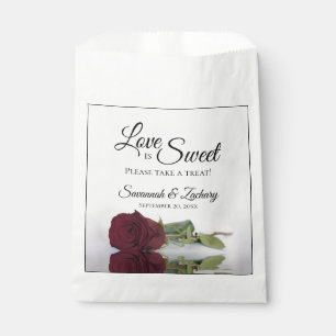 Burgundy Roos Love is Sweet Take a Treat Wedding Bedankzakje