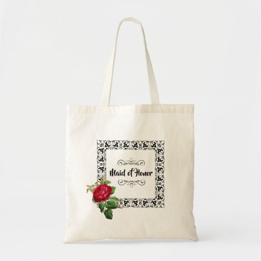 Burgundy Roos Maid of Honor Gift Tote Bag (Voorkant)