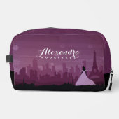 Burgundy Roos Paris Fireworks Quinceañera Toilettasje (Voorkant)