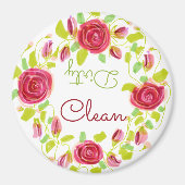 Burgundy Roos Patterned Magneet (Voorkant)