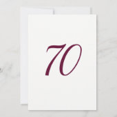 Burgundy Roos Pink Floral 70ste verjaardag Kaart (Achterkant)