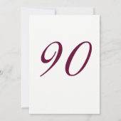 Burgundy Roos Pink Floral Ninetieth 90th Birthday Kaart (Achterkant)