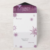 Burgundy Roos Pink Paris Fireworks Quinceañera All In One Uitnodiging (Buitenkant)