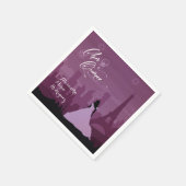 Burgundy Roos Pink Paris Fireworks Quinceañera Servet (Hoek)