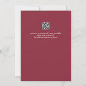 Burgundy Roos Pink Print of Digital Wedding Kaart (Achterkant)