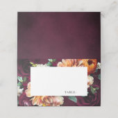 Burgundy Roos Ranunculus Wedding Plaatskaartje (Buitenkant ongevouwen)