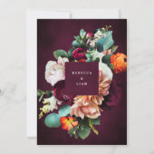 Burgundy Roos Ranunculus Wedding Save The Date (Achterkant)