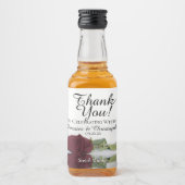 Burgundy Roos Reflectie Wedding Wedding Dankjewel  Likeurfles Etiket (Voorkant)