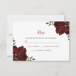 Burgundy Roos Romantic Wedding RSVP