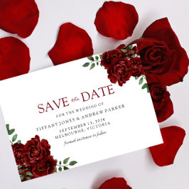Burgundy Roos Romantic Wedding Save the date
